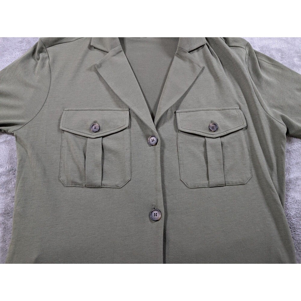 Joie Jadallah Shirt Dress Womens S Green Jersey Knit Belted Casual Pockets - Picture 5 of 11